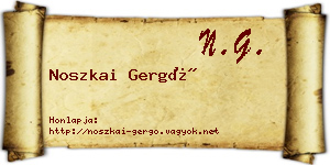 Noszkai Gergő névjegykártya