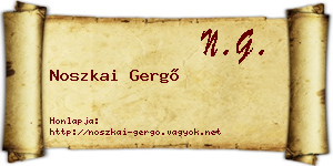 Noszkai Gergő névjegykártya